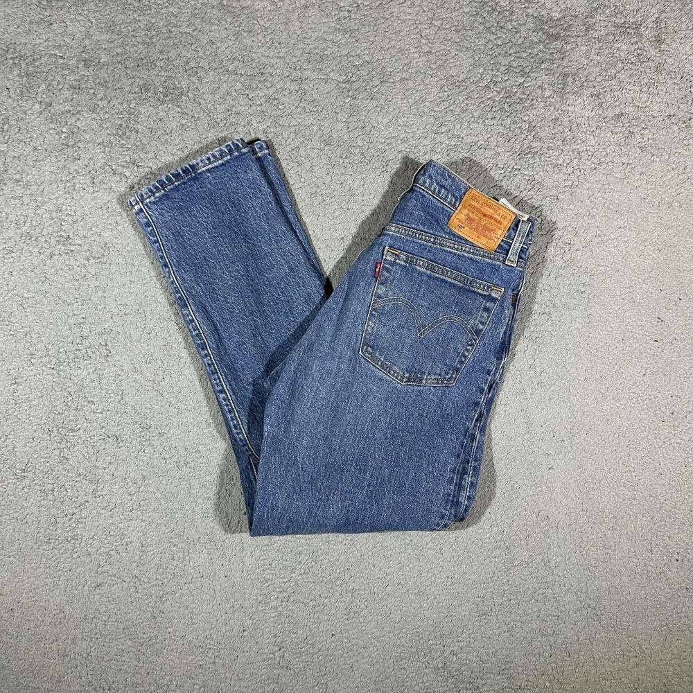 Levi's 501 Medium Blue Wash Demim Women's Button Fly Jeans 27x28 #3122